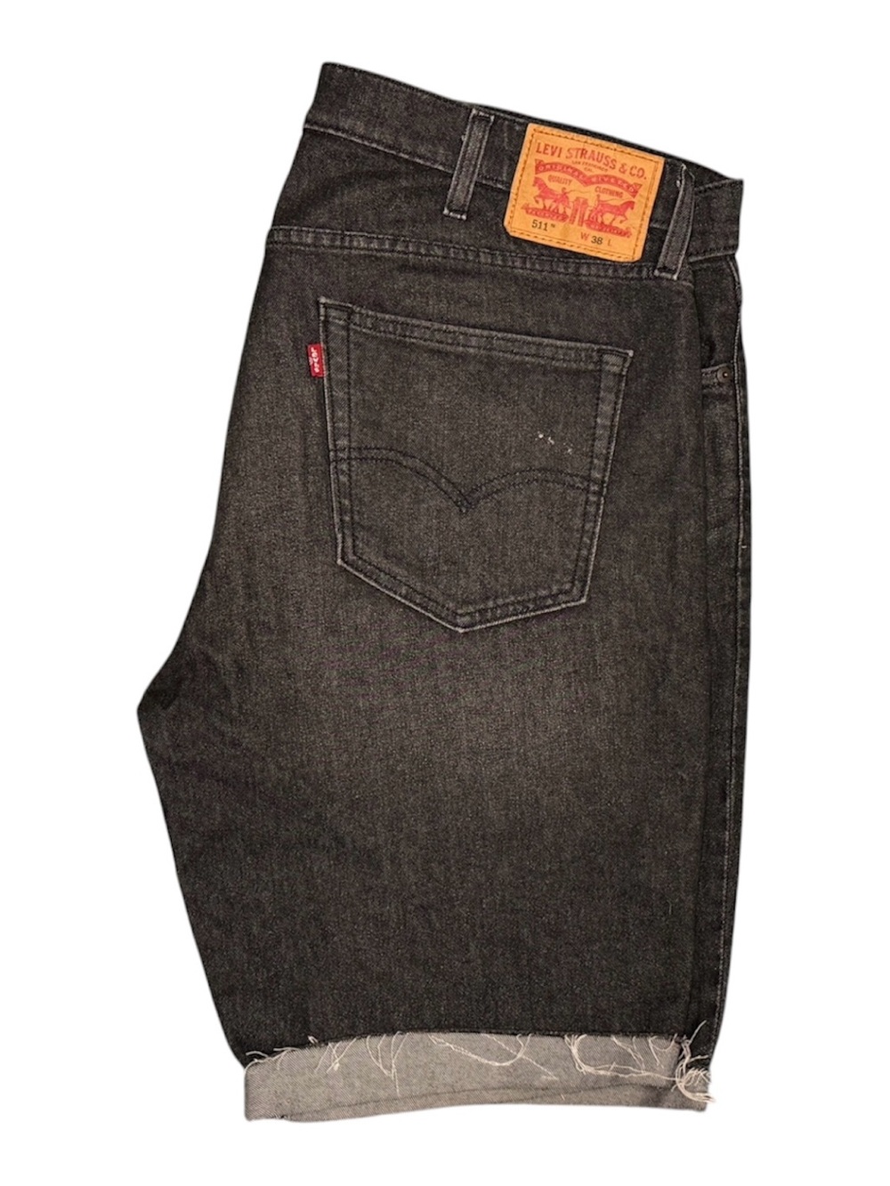 Levi’s 511 Black Denim Cropped Cut Off Jean Shorts - 38